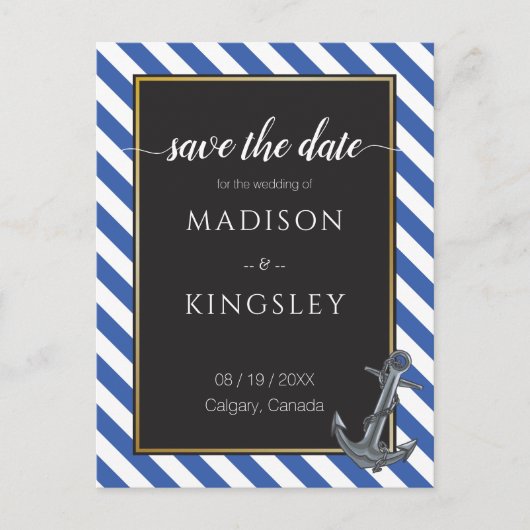 Nautic Boat Anchor Fabulous Sailing Wedding Postkarte (Vorderseite)