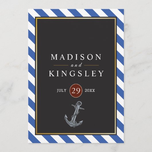 Nautic Boat Anchor Fabulous Sailing Wedding Programm (Vorderseite)