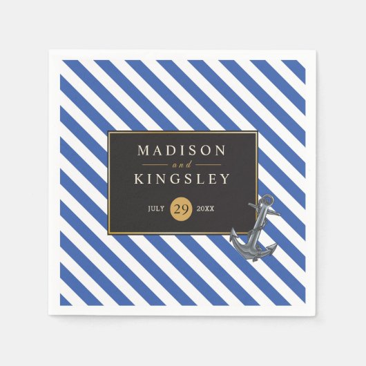 Nautic Boat Anchor Fabulous Sailing Wedding Serviette (Vorderseite)