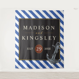 Nautic Boat Anchor Fabulous Sailing Wedding Wandteppich