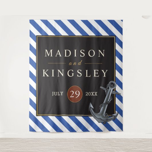 Nautic Boat Anchor Fabulous Sailing Wedding Wandteppich (Vorderseite)