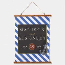 Nautic Boat Anchor Fabulous Sailing Wedding Wandteppich Mit Holzrahmen