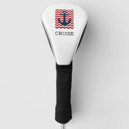 Nautic Boat Anchor NAME Red White Blue Patriotic Golf Headcover