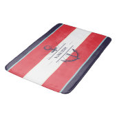 Nautic Boat Anchor Navy Blue White Badematte (Schrägansicht)