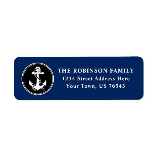 Nautic Boat Anchor Rope Black Blue White Address (Vorne)