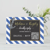 Nautic Boat Anchor Sailing Wedding DIGITAL UAWG Einladung (Stehend Vorderseite)