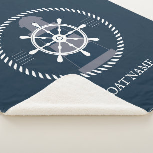Nautic Boat Name Navy Blue Sherpadecke