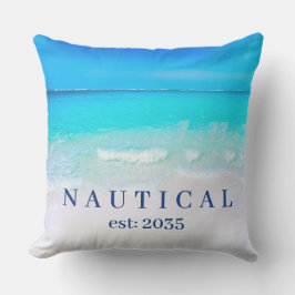 Nautic Boote Name Ocean Blue Kissen