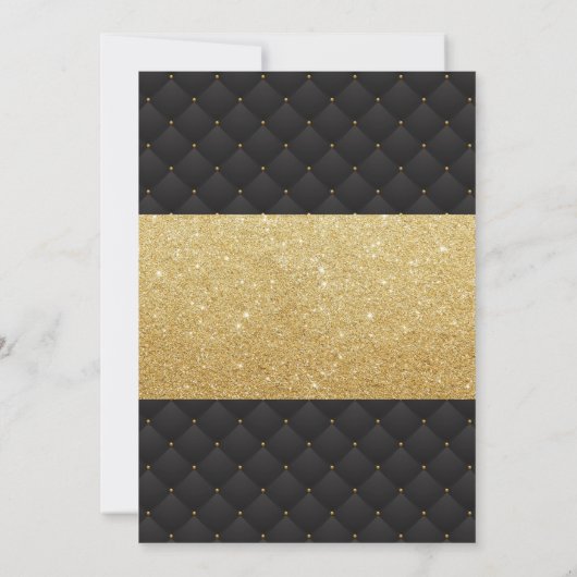 Nautic Brautparty Golden Anchor Black & Gold Einladung (Rückseite)