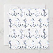 Nautic Brautparty Navy Anchor White Einladung (Rückseite)