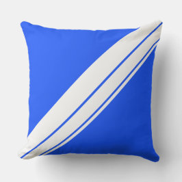 Nautic Bright Blue White Diagonal Racing Streifen Kissen