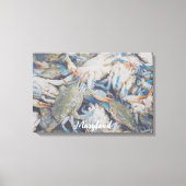 Nautic Bue Crab Beach House Canvas Print Leinwanddruck (Vorderseite)