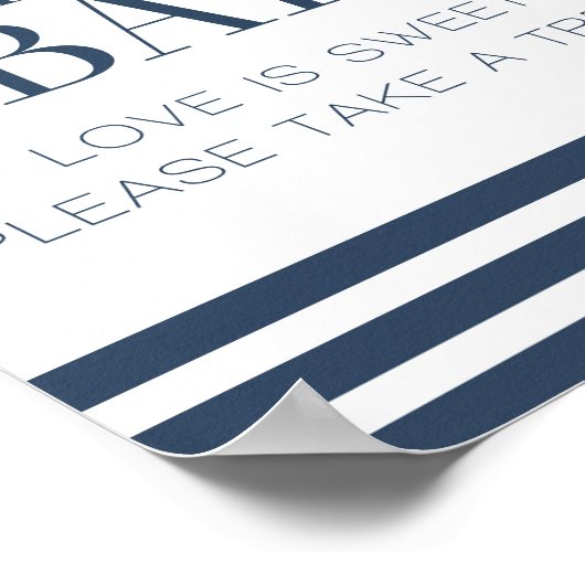 Nautic Candy Bar Wedding Sign Poster (Ecke)