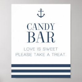 Nautic Candy Bar Wedding Sign Poster