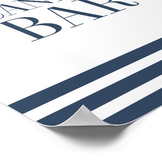 Nautic Candy Bar Wedding Sign Poster (Ecke)