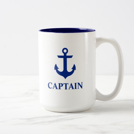 Nautic Captain Anchor Large Zweifarbige Tasse (Rechts)