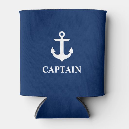 Nautic Captain Anchor Navy Blue Dosenkühler (Vorderseite)
