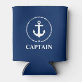 Nautic Captain Anchor Rope Navy Blue Dosenkühler (Vorderseite)