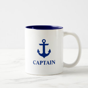 Nautic Captain Anchor Zweifarbige Tasse