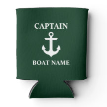 Nautic Captain Boat Name Anchor Green