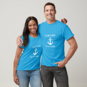 Nautic Captain Boat Name Anchor Malibu Blue T-Shirt (Unisex)