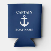 Nautic Captain Boat Name Anchor Navy Blue Dosenkühler (Vorderseite)