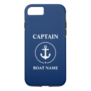 Nautic Captain Boat Name Anchor Rope Navy Blue Case-Mate iPhone Hülle