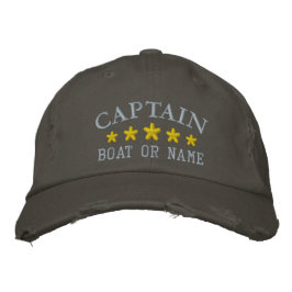 Nautic Captain Boat Name Gold Stars erschüttert Bestickte Baseballkappe