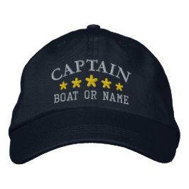 Nautic Captain Boat Name Gold Stars Navy Blue Bestickte Baseballkappe