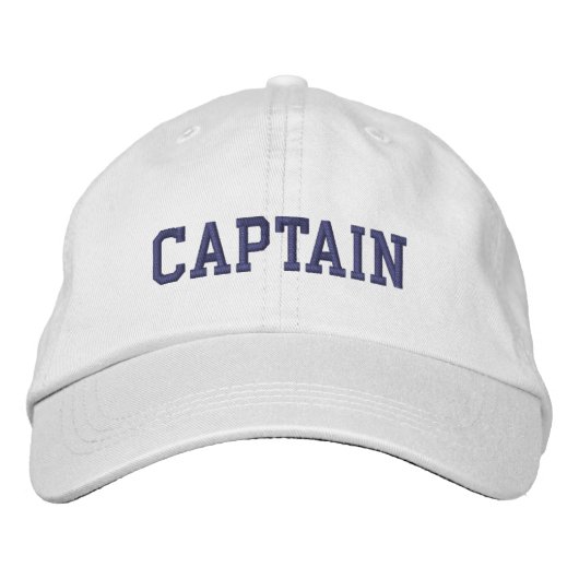 Nautic Captain Cap White Bestickte Baseballkappe (Vorderseite)