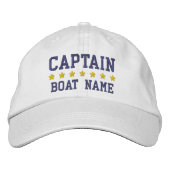 Nautic Captain, Ihr Boot Name White Cap Bestickte Baseballkappe (Vorderseite)