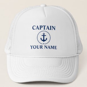 Nautic Captain Name Anchor Rope Truckerkappe