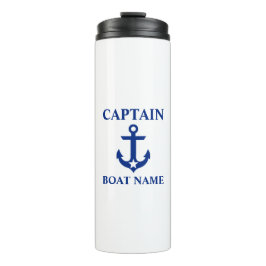 Nautic Captain Name Anchor Star Thermosbecher