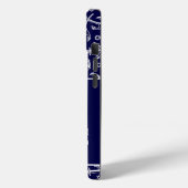 Nautic Captain Name Navy Blue Boat Anchor Case-Mate iPhone Hülle (Rückseite / Links)