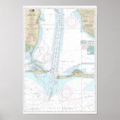 Nautic Chart Map 0f Mobile Bay, Alabama Poster (Vorne)