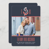 Nautic Chic Wedding Save the Date Card (Vorne/Hinten)