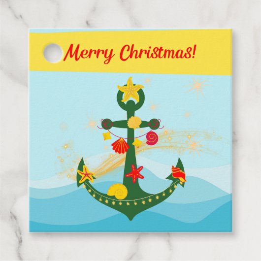 Nautic Christmas Anchor Geschenkanhänger (Vorderseite)