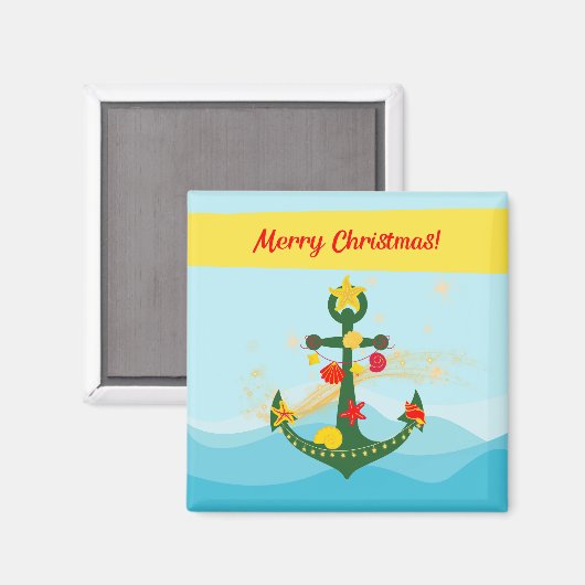 Nautic Christmas Anchor Magnet (Vorderseite/Rückseite)