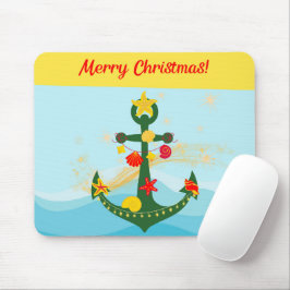 Nautic Christmas Anchor Mousepad