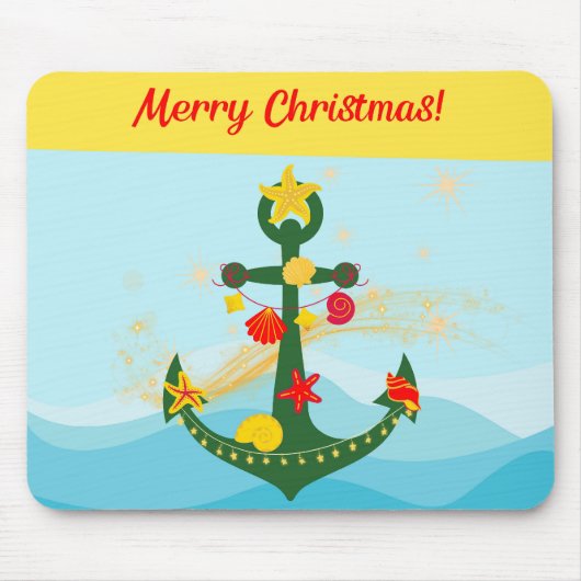 Nautic Christmas Anchor Mousepad (Vorne)