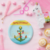 Nautic Christmas Anchor Pappteller (Party)