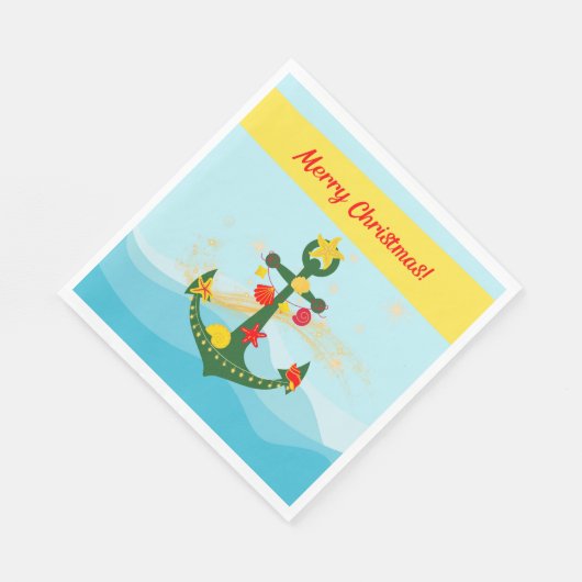 Nautic Christmas Anchor Serviette (Ecke)