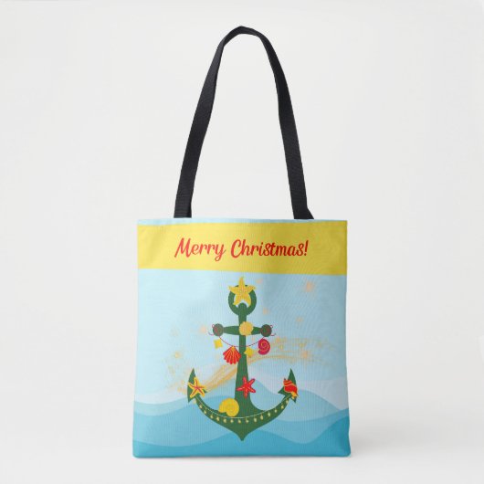 Nautic Christmas Anchor Tasche (Vorderseite)