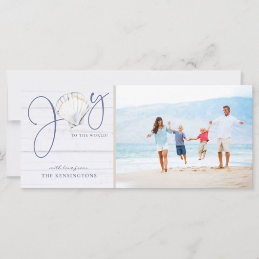 Nautic Christmas Joy Rustic Holiday Foto (Vorderseite)