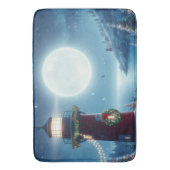Nautic Christmas Leuchtturm Badematte (Vorderseite Vertikal)