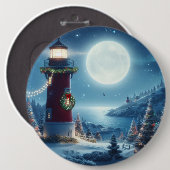 Nautic Christmas Leuchtturm Button (Vorne & Hinten)