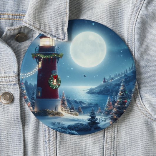 Nautic Christmas Leuchtturm Button (Beispiel)