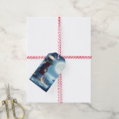 Nautic Christmas Leuchtturm Geschenkanhänger (Mit Garn)