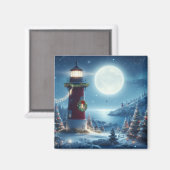 Nautic Christmas Leuchtturm Magnet (Vorderseite/Rückseite)