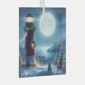 Nautic Christmas Leuchtturm Ornament Aus Glas (Vorderseite Rechts)